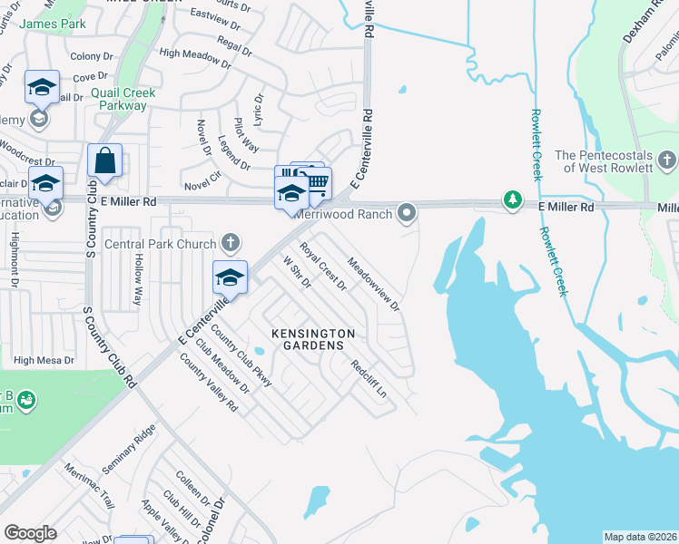 map of restaurants, bars, coffee shops, grocery stores, and more near 1841 Meadowview Drive in Garland
