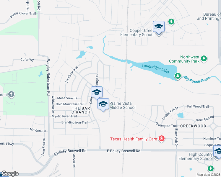 map of restaurants, bars, coffee shops, grocery stores, and more near 8316 Artesian Spring Drive in Fort Worth