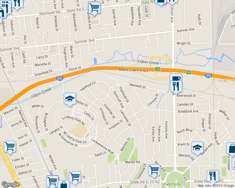 map of restaurants, bars, coffee shops, grocery stores, and more near 1375 Maxwell Street in North Charleston