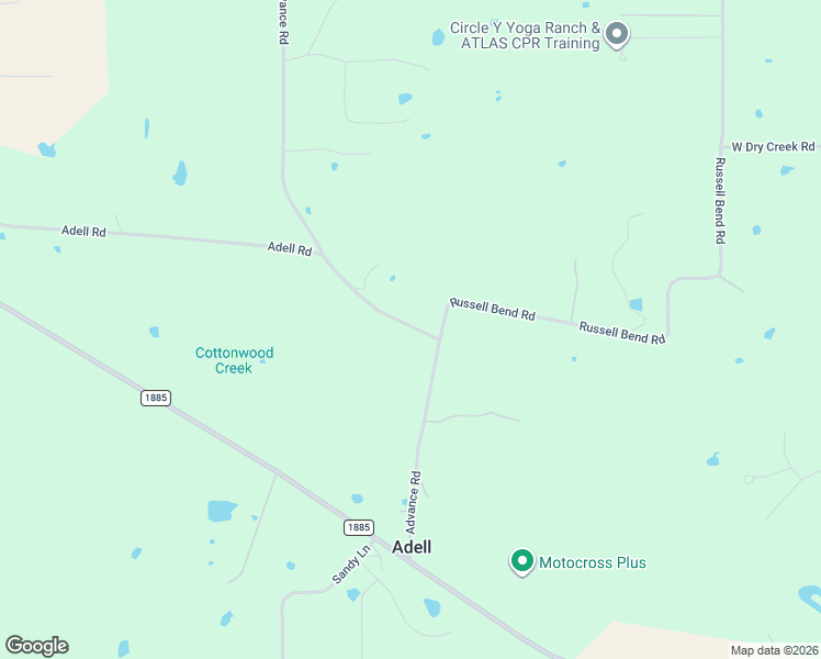 map of restaurants, bars, coffee shops, grocery stores, and more near 411 Advance Road in Weatherford