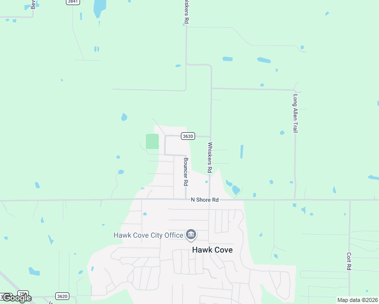 map of restaurants, bars, coffee shops, grocery stores, and more near 9153 Bouncer Road in Quinlan