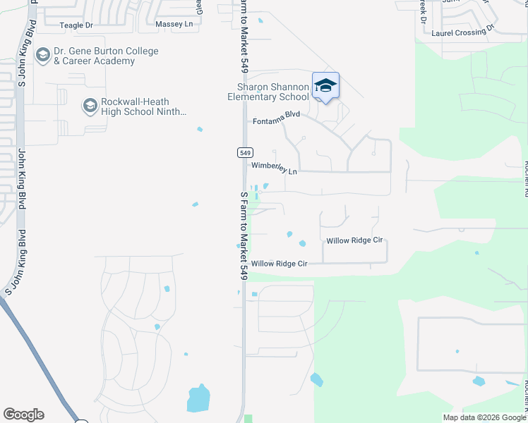 map of restaurants, bars, coffee shops, grocery stores, and more near 180 Jams Lane in Rockwall