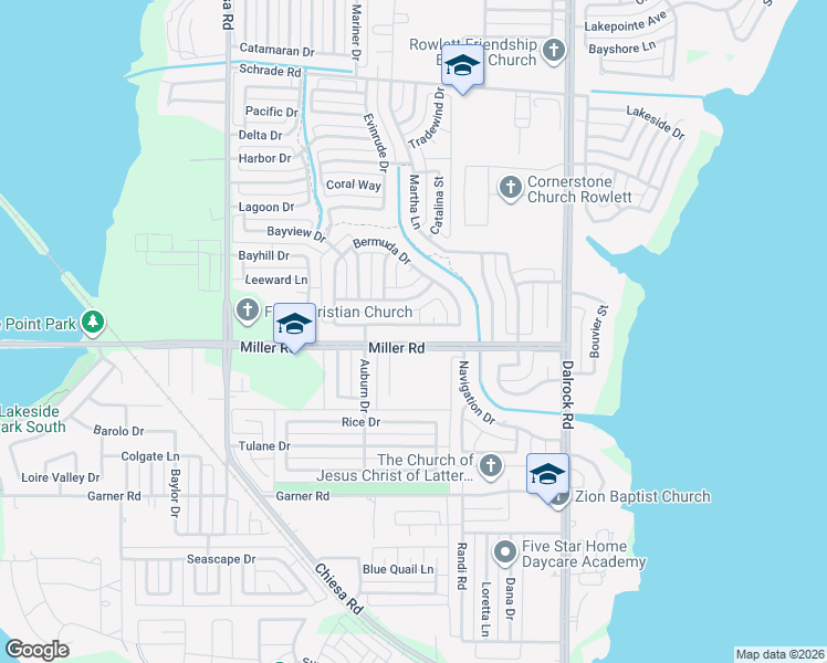 map of restaurants, bars, coffee shops, grocery stores, and more near 8010 Straits Drive in Rowlett