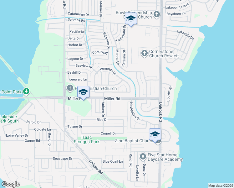 map of restaurants, bars, coffee shops, grocery stores, and more near 8010 Straits Drive in Rowlett