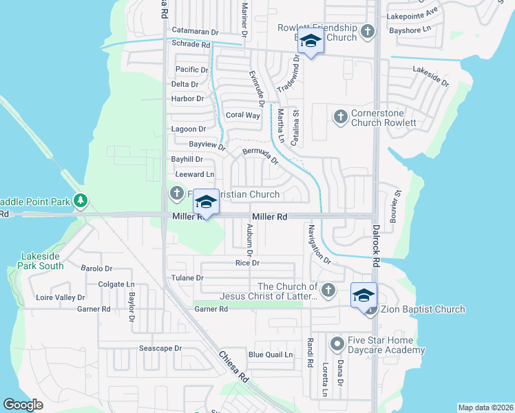 map of restaurants, bars, coffee shops, grocery stores, and more near 7818 Straits Drive in Rowlett