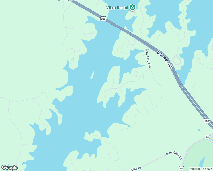 map of restaurants, bars, coffee shops, grocery stores, and more near 452 River Run in Alexander City