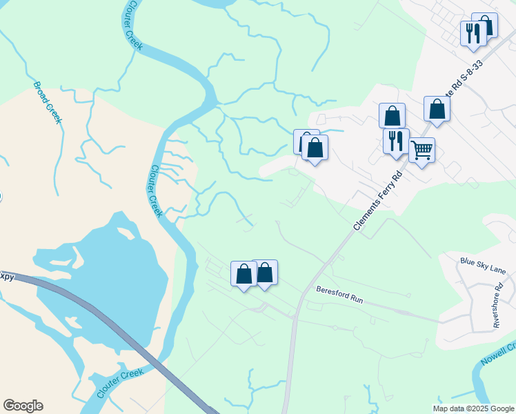 map of restaurants, bars, coffee shops, grocery stores, and more near 650 Enterprise Boulevard in Charleston