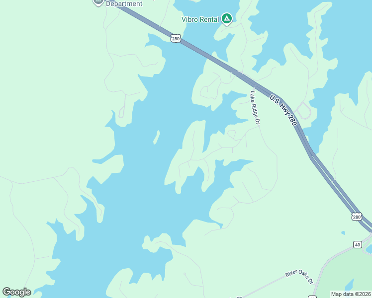 map of restaurants, bars, coffee shops, grocery stores, and more near 452 River Run in Alexander City
