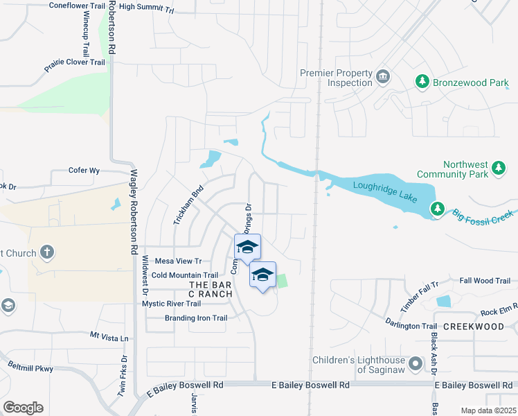 map of restaurants, bars, coffee shops, grocery stores, and more near 8420 Comanche Springs Drive in Fort Worth