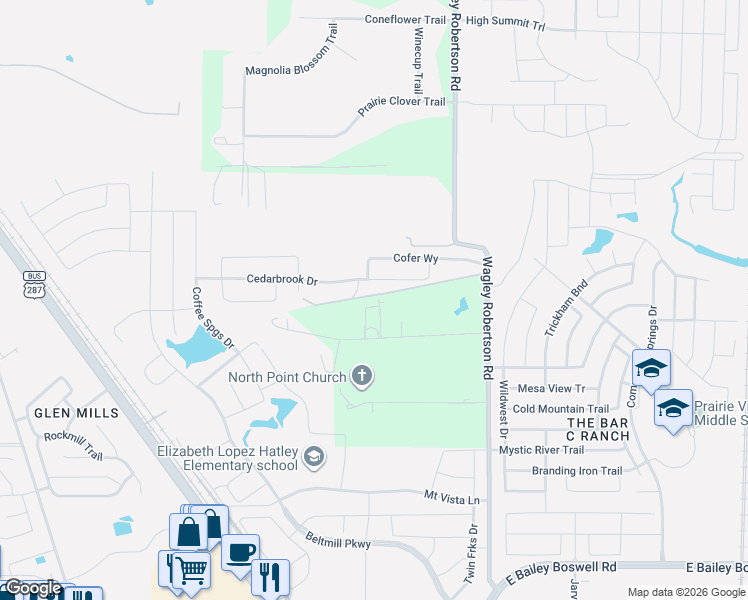 map of restaurants, bars, coffee shops, grocery stores, and more near 816 Chastien Court in Fort Worth