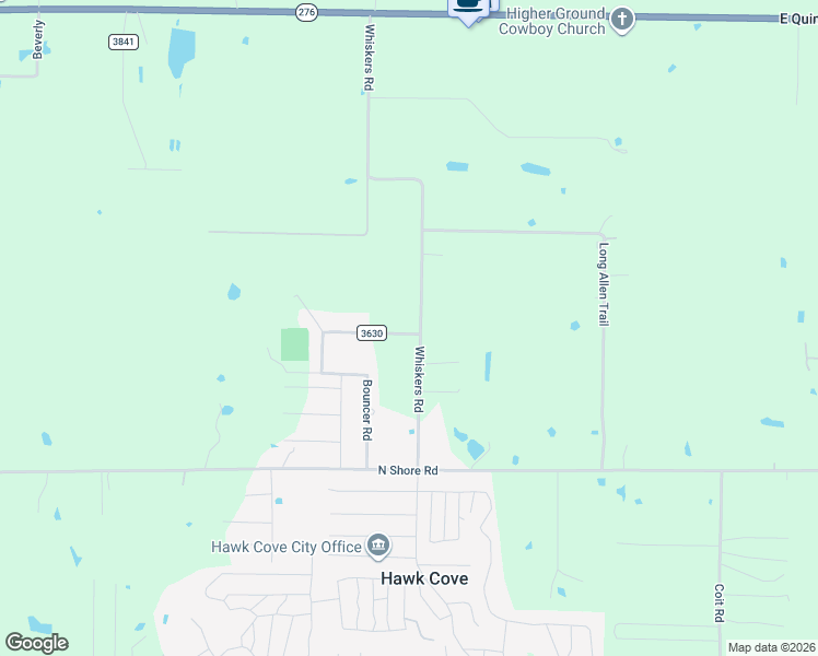 map of restaurants, bars, coffee shops, grocery stores, and more near 9120 Whiskers Road in Quinlan