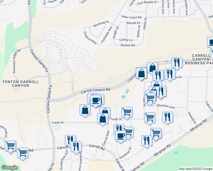 map of restaurants, bars, coffee shops, grocery stores, and more near 13907 Martel Way in San Diego