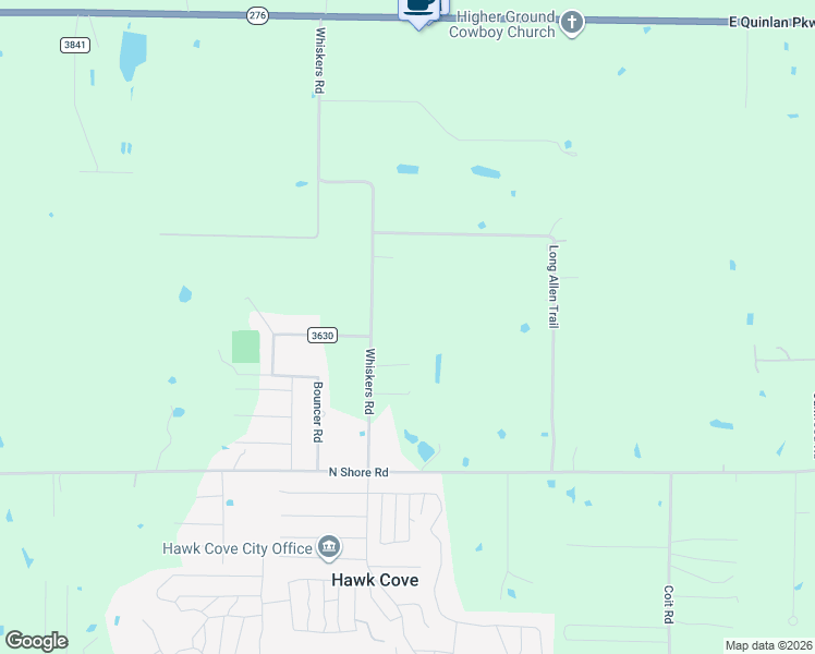 map of restaurants, bars, coffee shops, grocery stores, and more near 9119 Whiskers Road in Quinlan