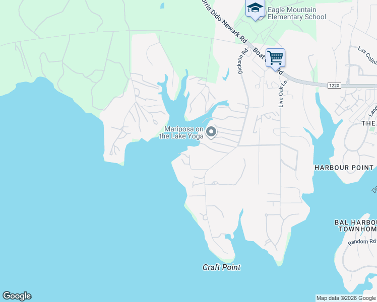 map of restaurants, bars, coffee shops, grocery stores, and more near 9235 Dickson Road in Fort Worth