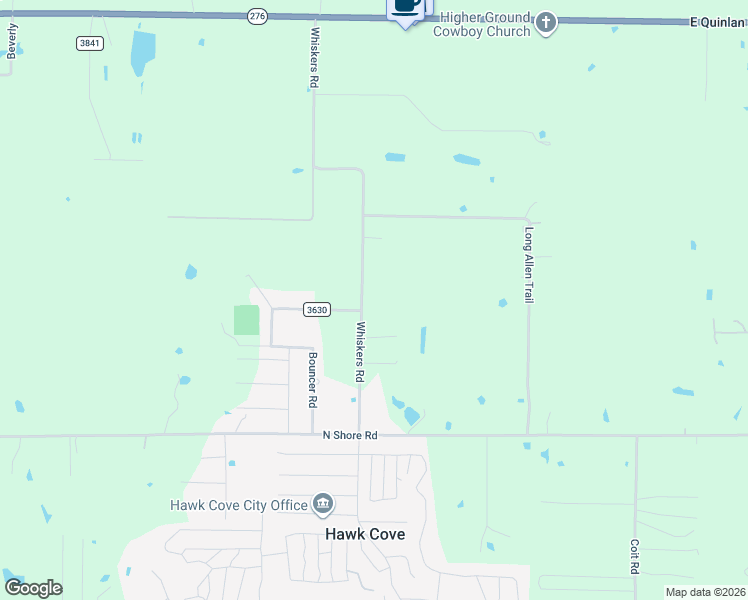 map of restaurants, bars, coffee shops, grocery stores, and more near 9120 Whiskers Road in Quinlan