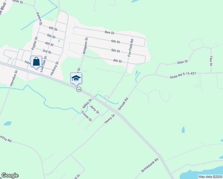map of restaurants, bars, coffee shops, grocery stores, and more near 111 Fox Field Road in Walterboro