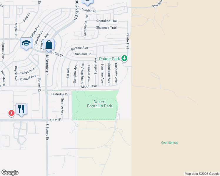 map of restaurants, bars, coffee shops, grocery stores, and more near 3200 Abbott Avenue in Alamogordo