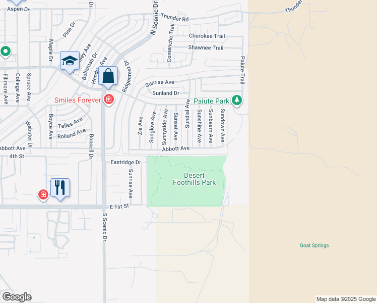 map of restaurants, bars, coffee shops, grocery stores, and more near 3100 Abbott Avenue in Alamogordo