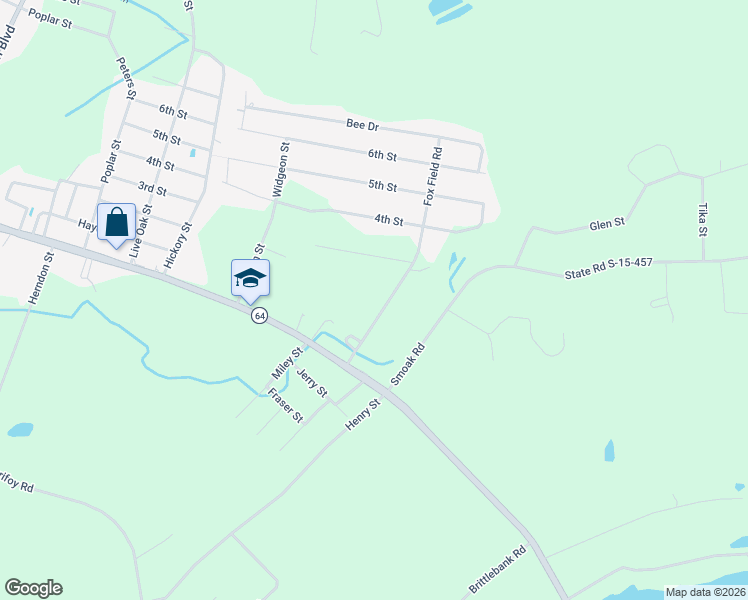 map of restaurants, bars, coffee shops, grocery stores, and more near 111 Fox Field Road in Walterboro