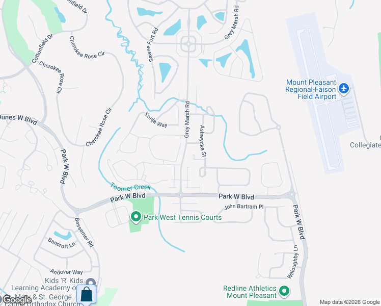 map of restaurants, bars, coffee shops, grocery stores, and more near 1520 Arden Court in Mount Pleasant