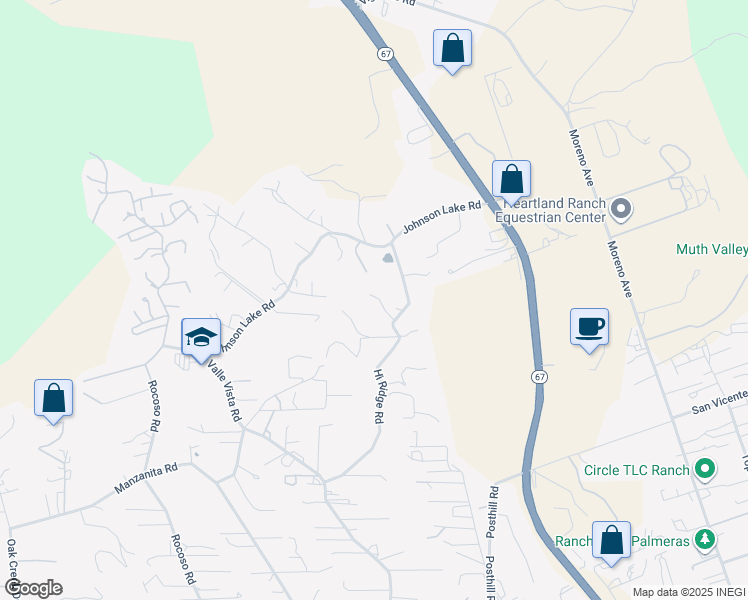 map of restaurants, bars, coffee shops, grocery stores, and more near 11810 Hi Ridge Road in Lakeside