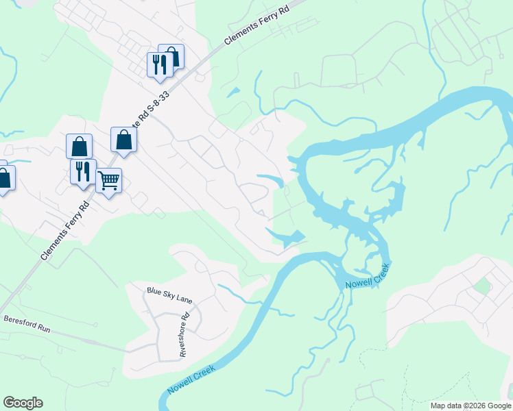 map of restaurants, bars, coffee shops, grocery stores, and more near 363 Kelsey Boulevard in Charleston