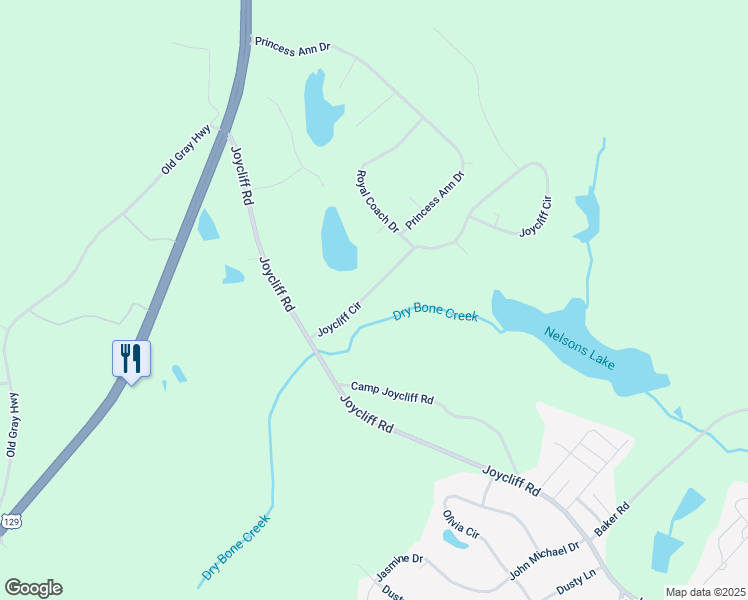 map of restaurants, bars, coffee shops, grocery stores, and more near 136 Joycliff Circle in Macon