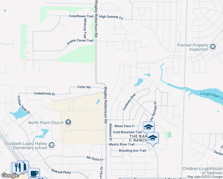 map of restaurants, bars, coffee shops, grocery stores, and more near 8474 Wagley Robertson Rd in Fort Worth