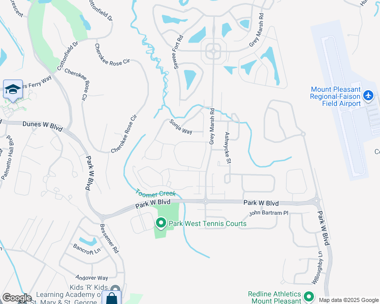 map of restaurants, bars, coffee shops, grocery stores, and more near 3100 Tradition Circle in Mount Pleasant