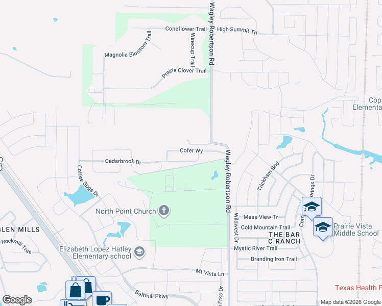 map of restaurants, bars, coffee shops, grocery stores, and more near 8629 Wagley Robertson Road in Fort Worth