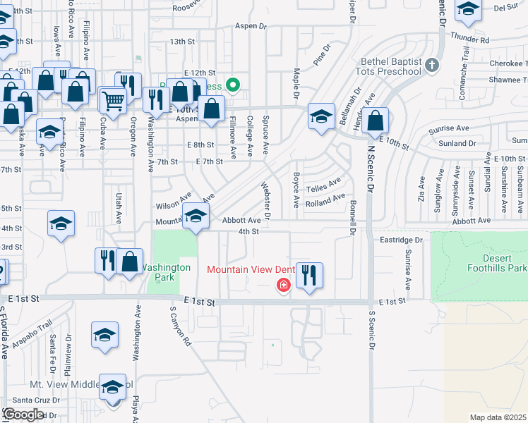 map of restaurants, bars, coffee shops, grocery stores, and more near 403 Webster Drive in Alamogordo