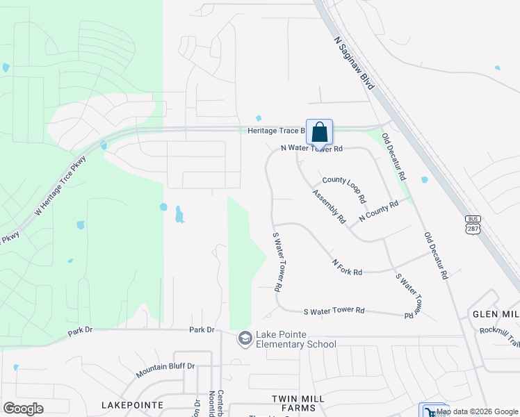 map of restaurants, bars, coffee shops, grocery stores, and more near 8516 North Water Tower Road in Saginaw