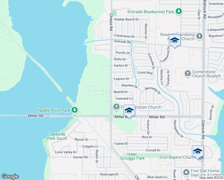 map of restaurants, bars, coffee shops, grocery stores, and more near 3801 Marlin Trail in Rowlett