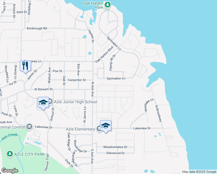 map of restaurants, bars, coffee shops, grocery stores, and more near 1324 Spinnaker Lane in Azle