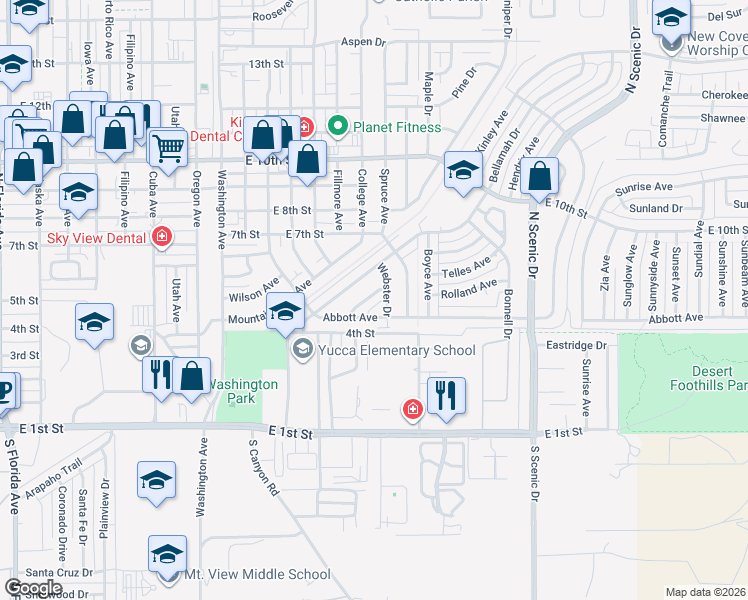 map of restaurants, bars, coffee shops, grocery stores, and more near 1803 Mason Drive in Alamogordo