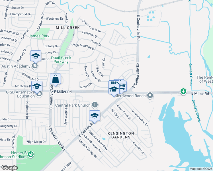 map of restaurants, bars, coffee shops, grocery stores, and more near 1814 Gateway Drive in Garland