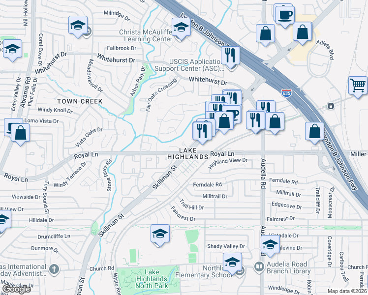 map of restaurants, bars, coffee shops, grocery stores, and more near in Dallas
