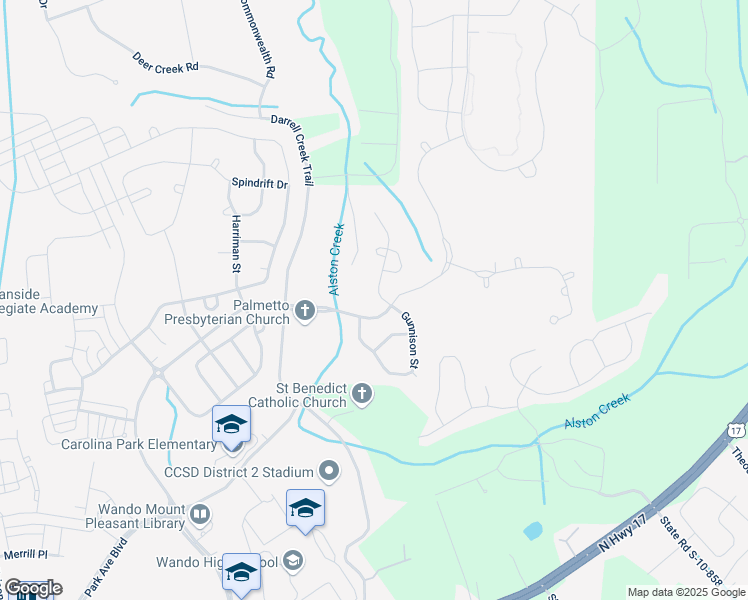 map of restaurants, bars, coffee shops, grocery stores, and more near 1505 Lindsey Creek Drive in Mount Pleasant
