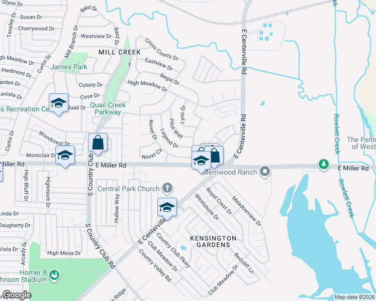 map of restaurants, bars, coffee shops, grocery stores, and more near 1814 Gateway Drive in Garland