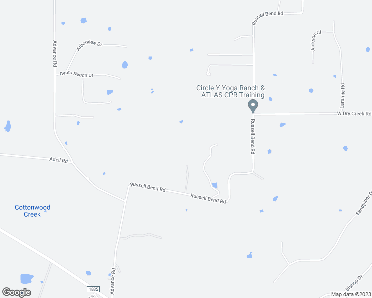 map of restaurants, bars, coffee shops, grocery stores, and more near 233 Russell Bend Road in Weatherford