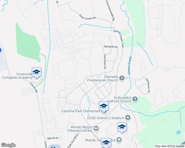 map of restaurants, bars, coffee shops, grocery stores, and more near 3656 Maidstone Drive in Mount Pleasant