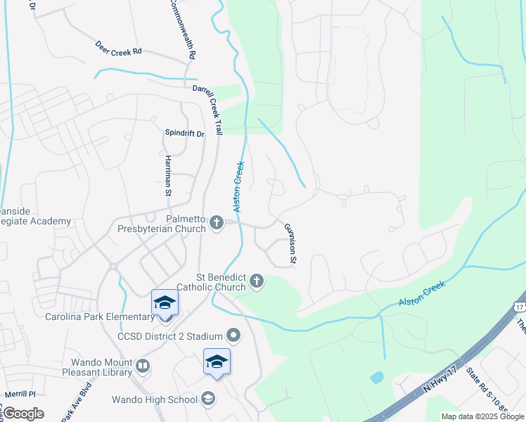 map of restaurants, bars, coffee shops, grocery stores, and more near 1505 Lindsey Creek Drive in Mount Pleasant