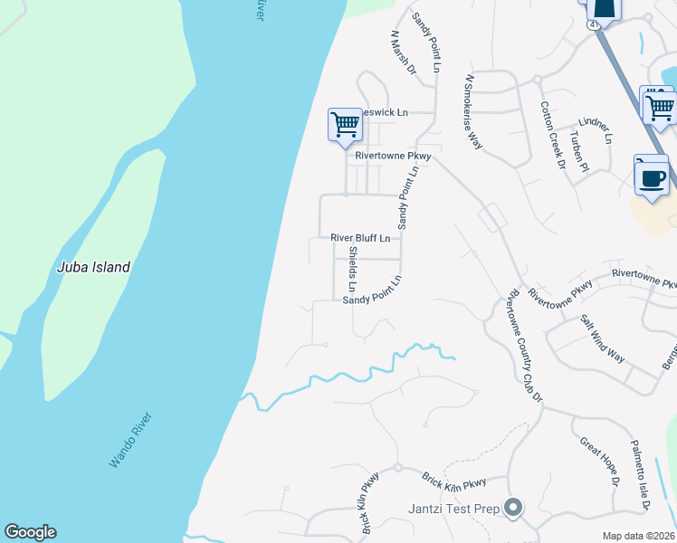 map of restaurants, bars, coffee shops, grocery stores, and more near 2045 Laurel Springs Lane in Mount Pleasant