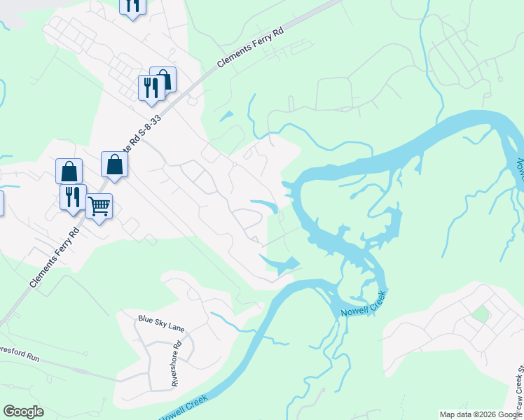 map of restaurants, bars, coffee shops, grocery stores, and more near 437 Doane Way in Charleston