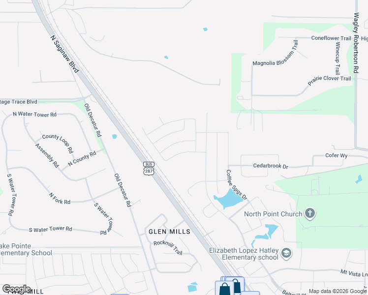 map of restaurants, bars, coffee shops, grocery stores, and more near 9212-9796 North Saginaw Boulevard in Fort Worth
