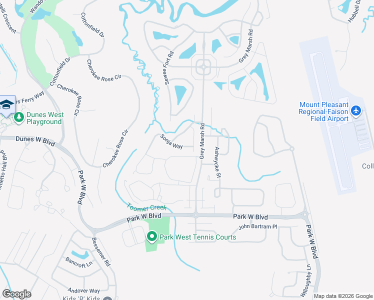 map of restaurants, bars, coffee shops, grocery stores, and more near 3191 Sonja Way in Mount Pleasant