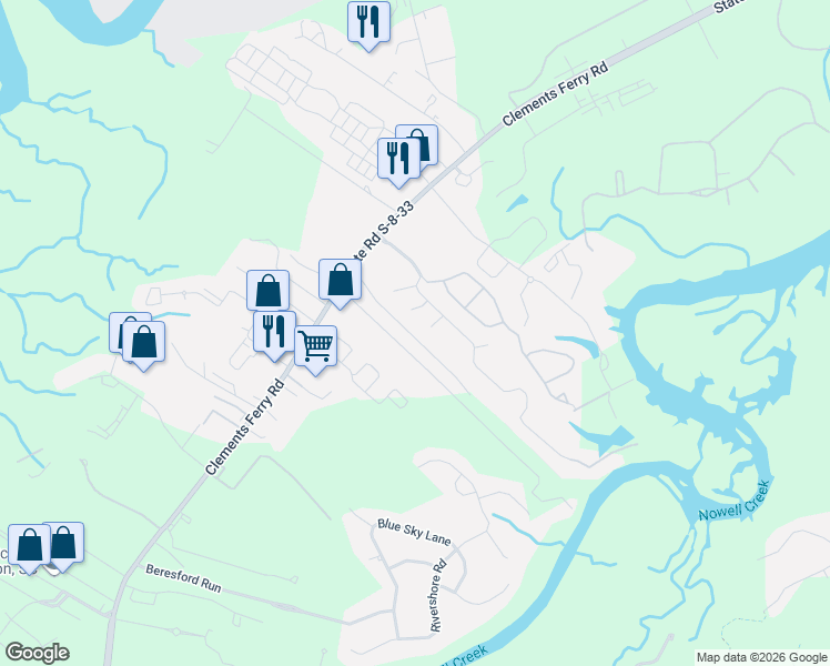 map of restaurants, bars, coffee shops, grocery stores, and more near 207 Hasell Court in Charleston