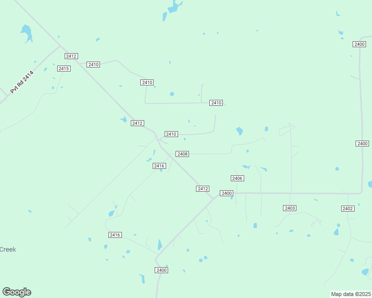 map of restaurants, bars, coffee shops, grocery stores, and more near 2555 Private Road 2410 in Quinlan