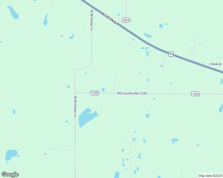 map of restaurants, bars, coffee shops, grocery stores, and more near 1280 Rs County Road 1235 in Point