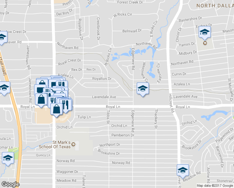 map of restaurants, bars, coffee shops, grocery stores, and more near 6429 Lavendale Avenue in Dallas